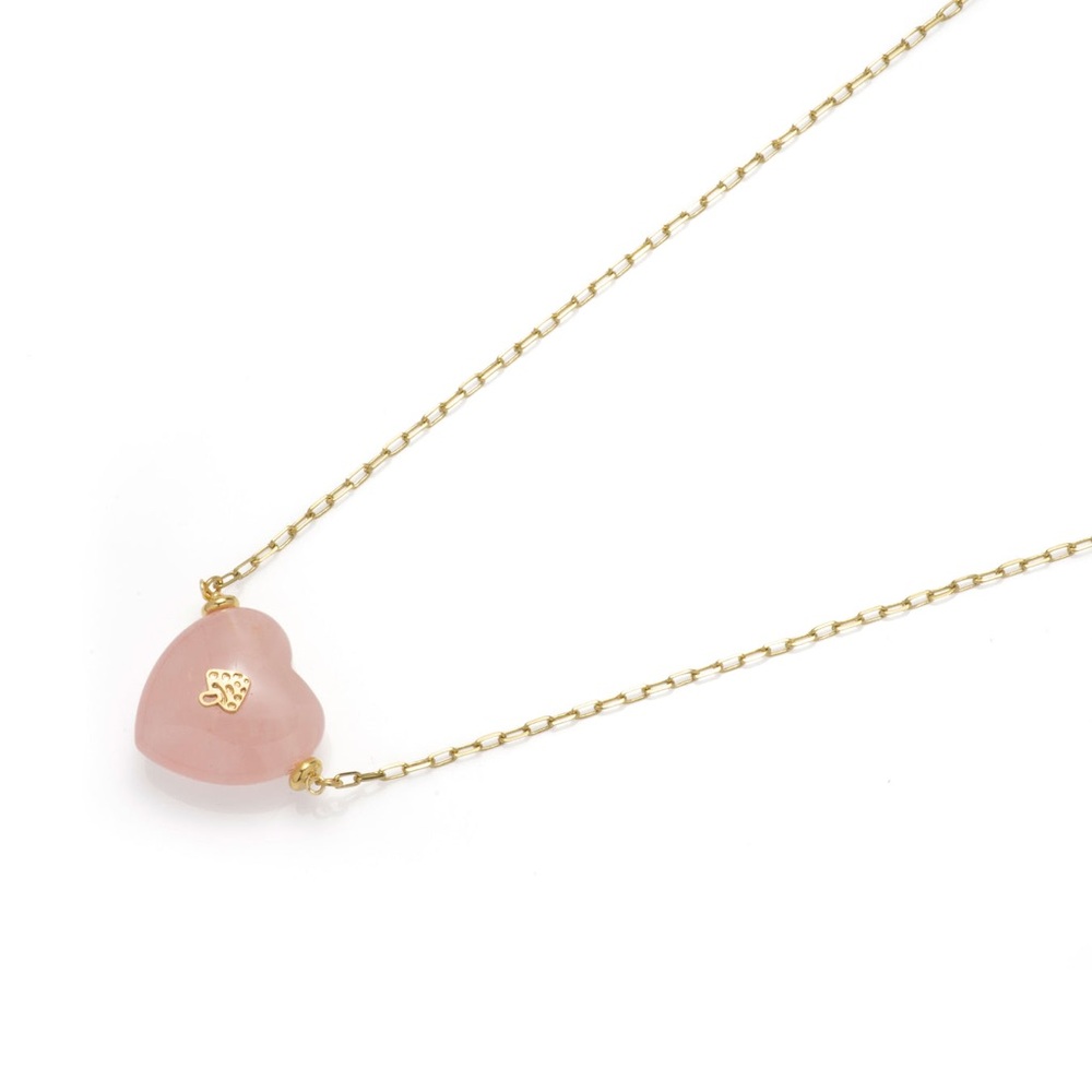 New MAYAMAR Pink quartz Heart Pendant Necklace with mushroom - Picture 6 of 6
